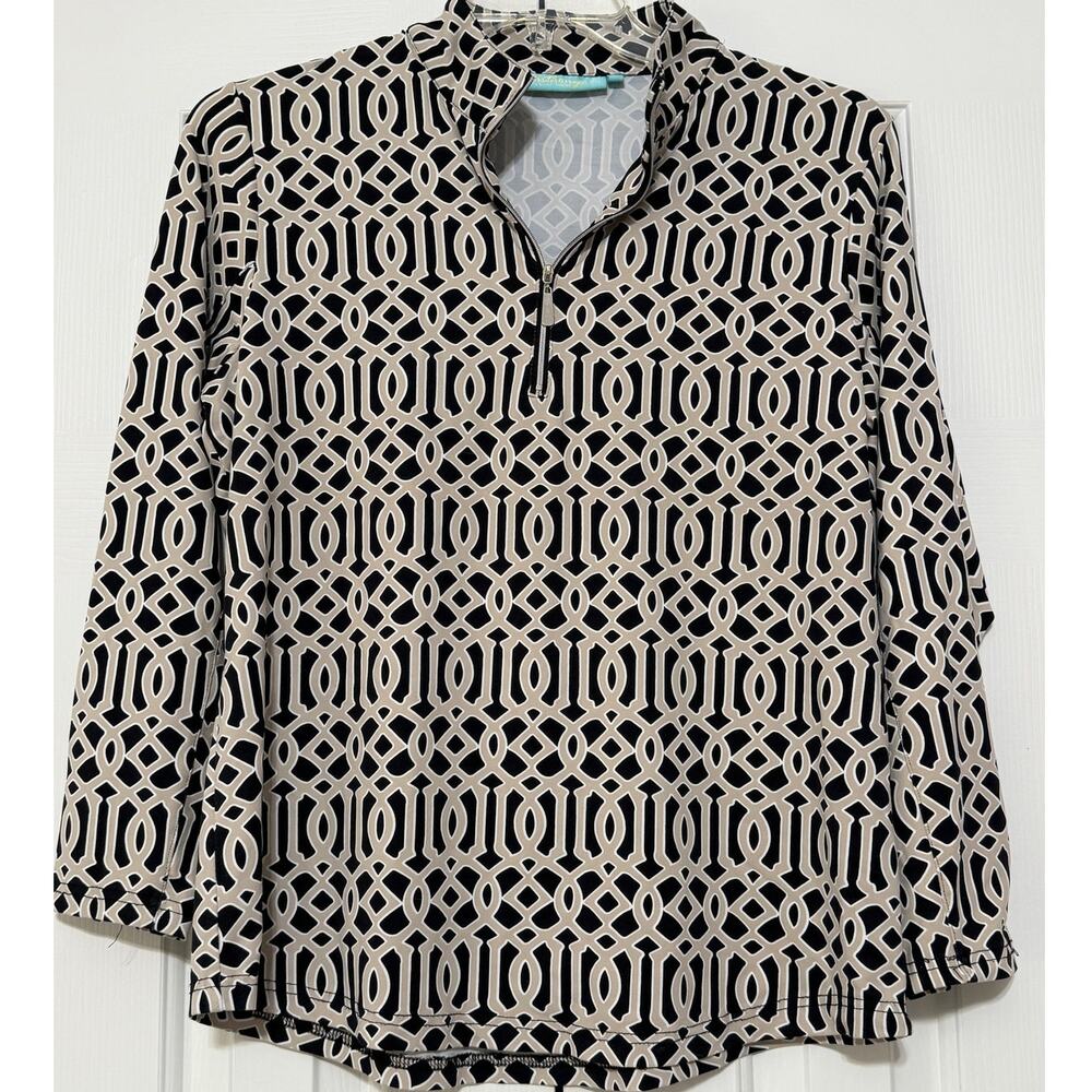 Anthony's Resort Wear Printed Mock Neck Top, Size M